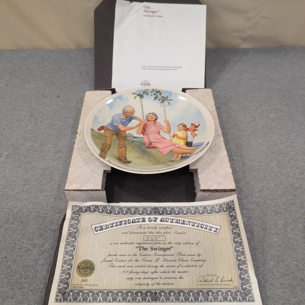 Knowles 1983 Joseph Csatari The Swinger Grandparent Plate Limited Edition - Picture 2 of 9